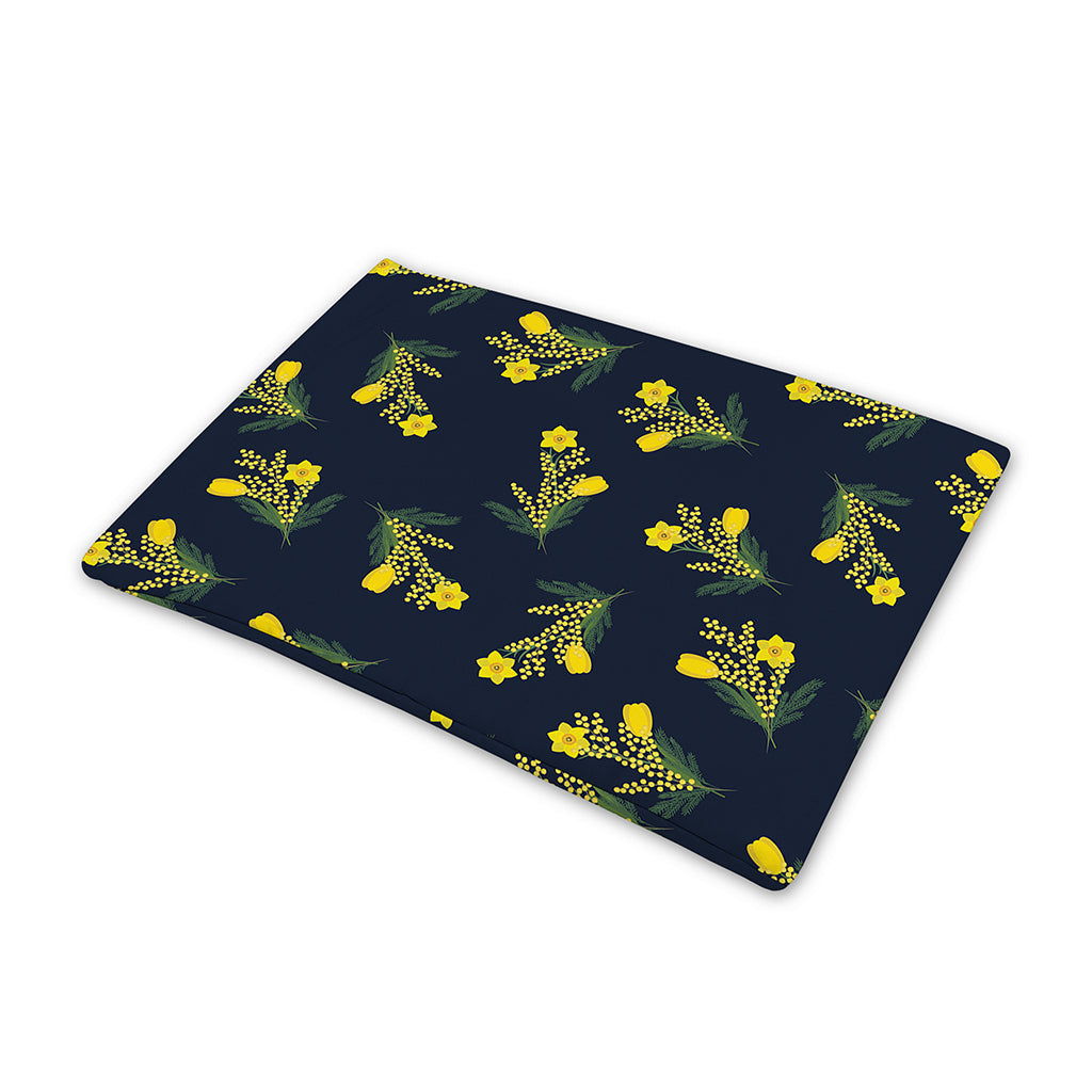 Spring Daffodil Flower Pattern Print Pet Cooling Mat Cover
