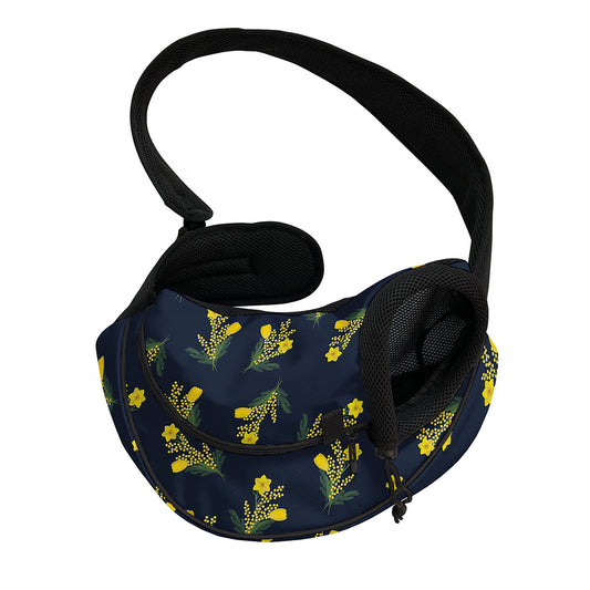 Spring Daffodil Flower Pattern Print Pet Sling Carrier