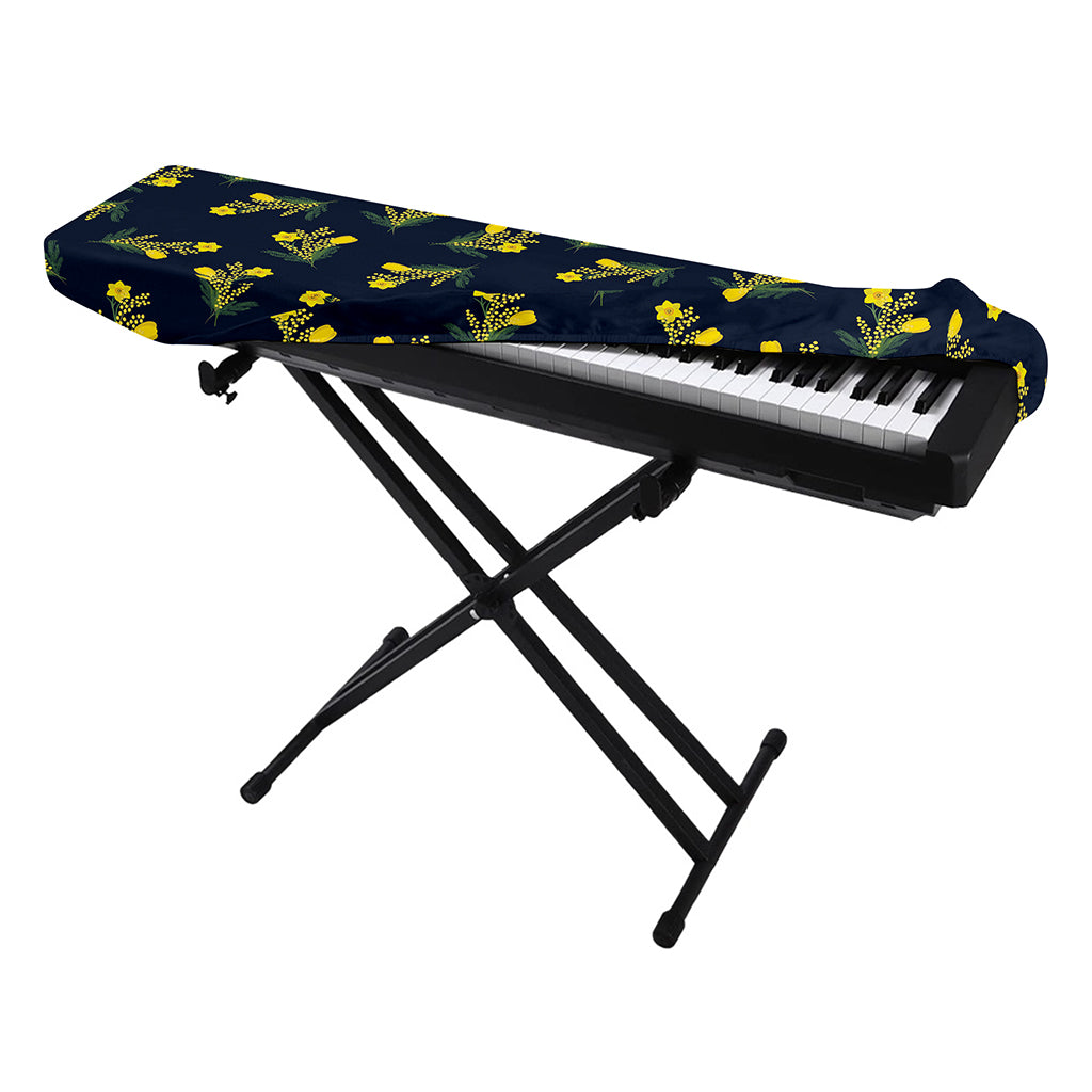 Spring Daffodil Flower Pattern Print Piano Keyboard Cover
