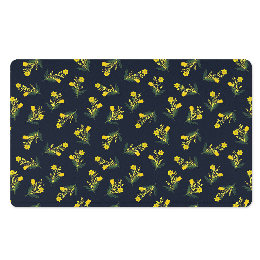 Spring Daffodil Flower Pattern Print Polyester Doormat