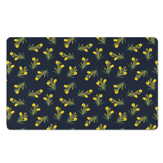 Spring Daffodil Flower Pattern Print Polyester Doormat