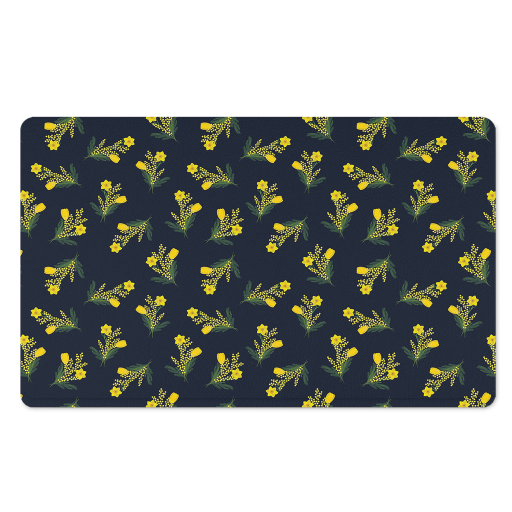 Spring Daffodil Flower Pattern Print Polyester Doormat