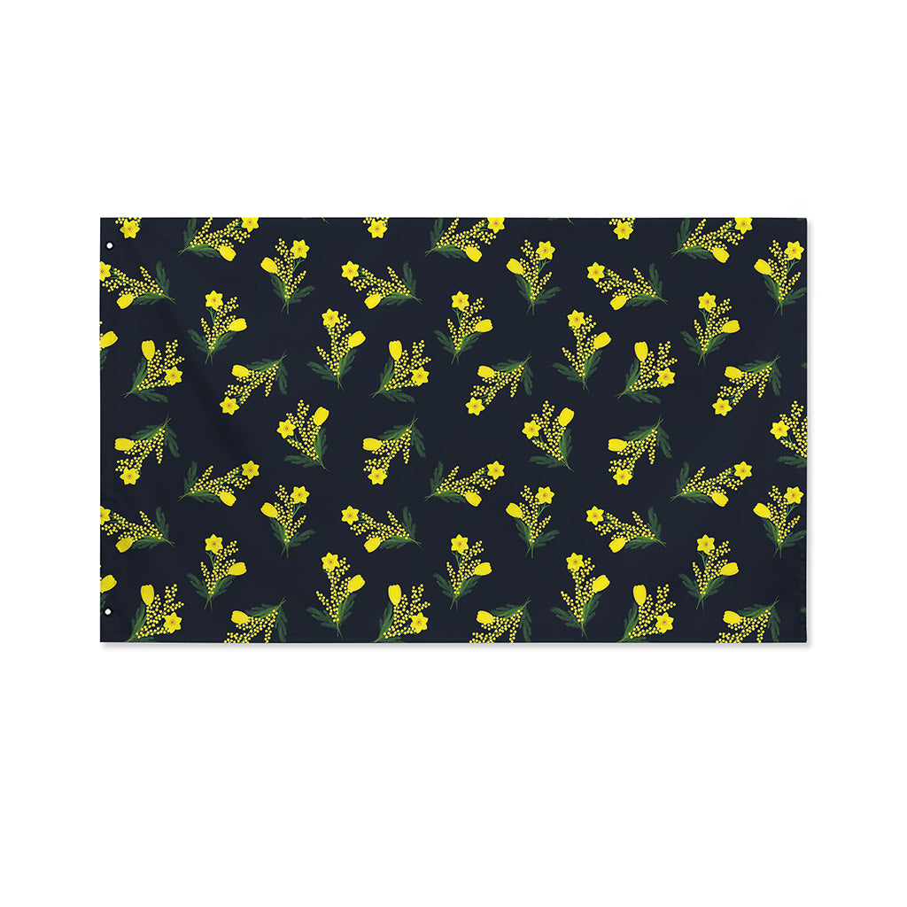 Spring Daffodil Flower Pattern Print Polyester Flag