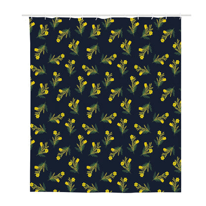 Spring Daffodil Flower Pattern Print Polyester Shower Curtain