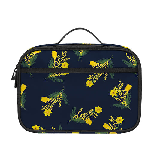 Spring Daffodil Flower Pattern Print Portable Lunch Bag