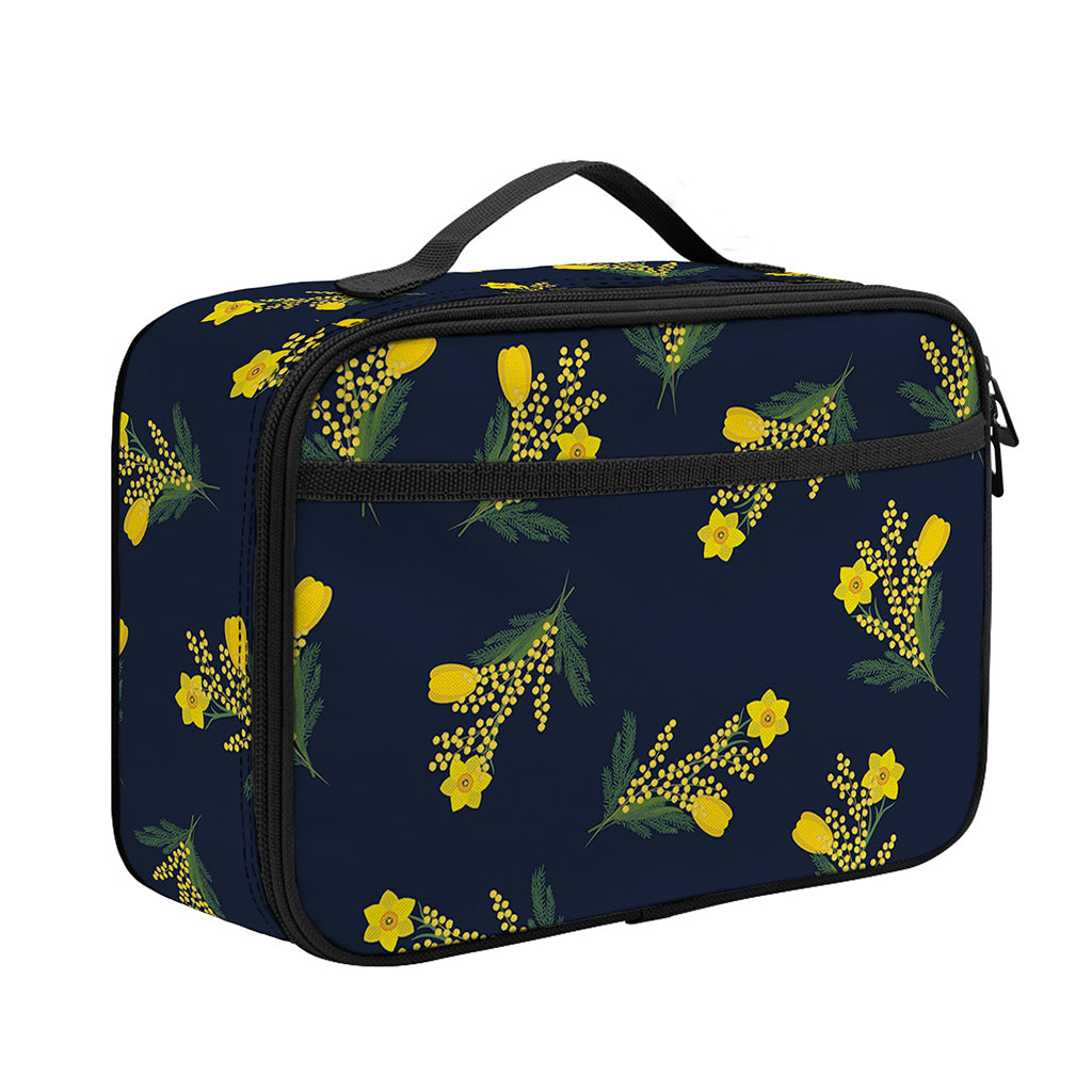Spring Daffodil Flower Pattern Print Portable Lunch Bag
