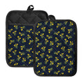 Spring Daffodil Flower Pattern Print Pot Holders With Pocket