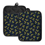 Spring Daffodil Flower Pattern Print Pot Holders With Pocket