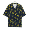 Spring Daffodil Flower Pattern Print Rayon Hawaiian Shirt