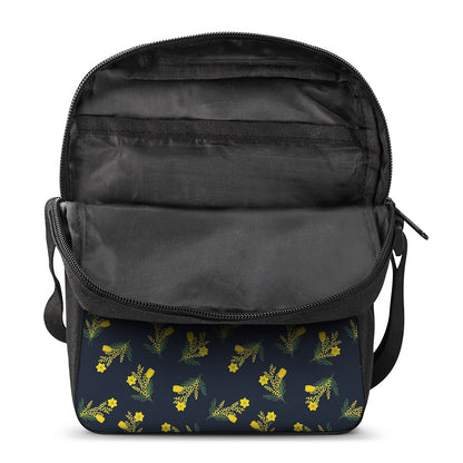 Spring Daffodil Flower Pattern Print Rectangular Crossbody Bag