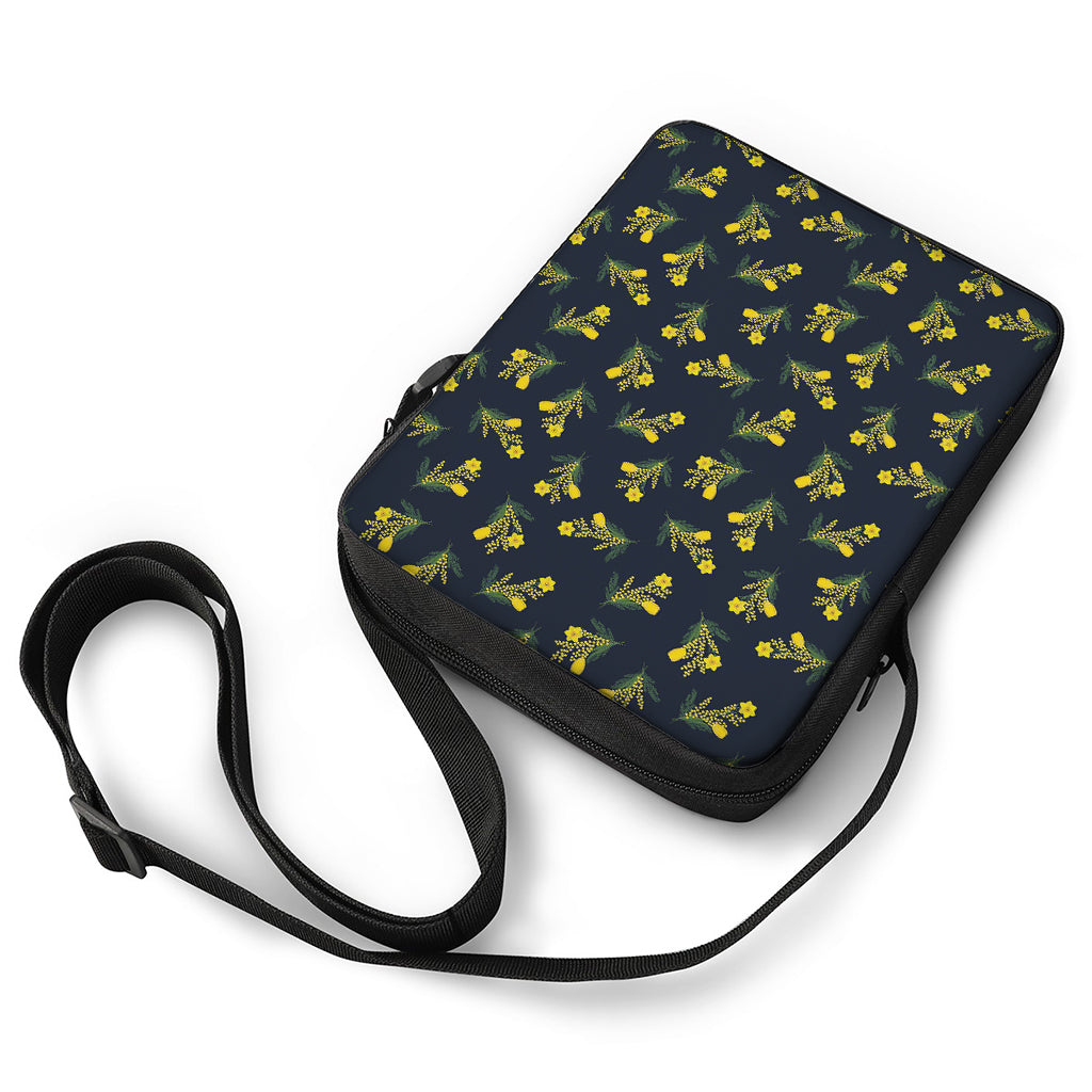 Spring Daffodil Flower Pattern Print Rectangular Crossbody Bag