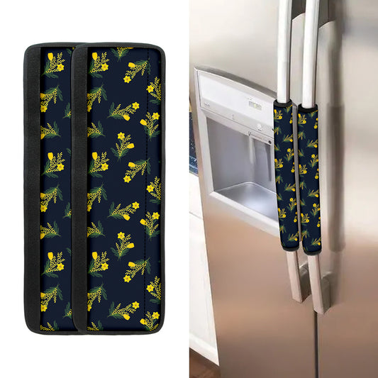 Spring Daffodil Flower Pattern Print Refrigerator Handle Covers