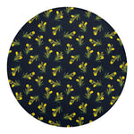 Spring Daffodil Flower Pattern Print Round Blanket
