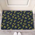 Spring Daffodil Flower Pattern Print Rubber Doormat