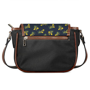 Spring Daffodil Flower Pattern Print Saddle Bag