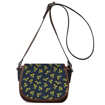Spring Daffodil Flower Pattern Print Saddle Bag
