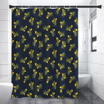 Spring Daffodil Flower Pattern Print Shower Curtain