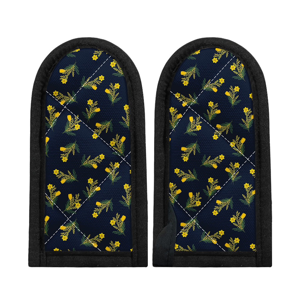 Spring Daffodil Flower Pattern Print Skillet Handle Cover
