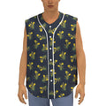 Spring Daffodil Flower Pattern Print Sleeveless Baseball Jersey