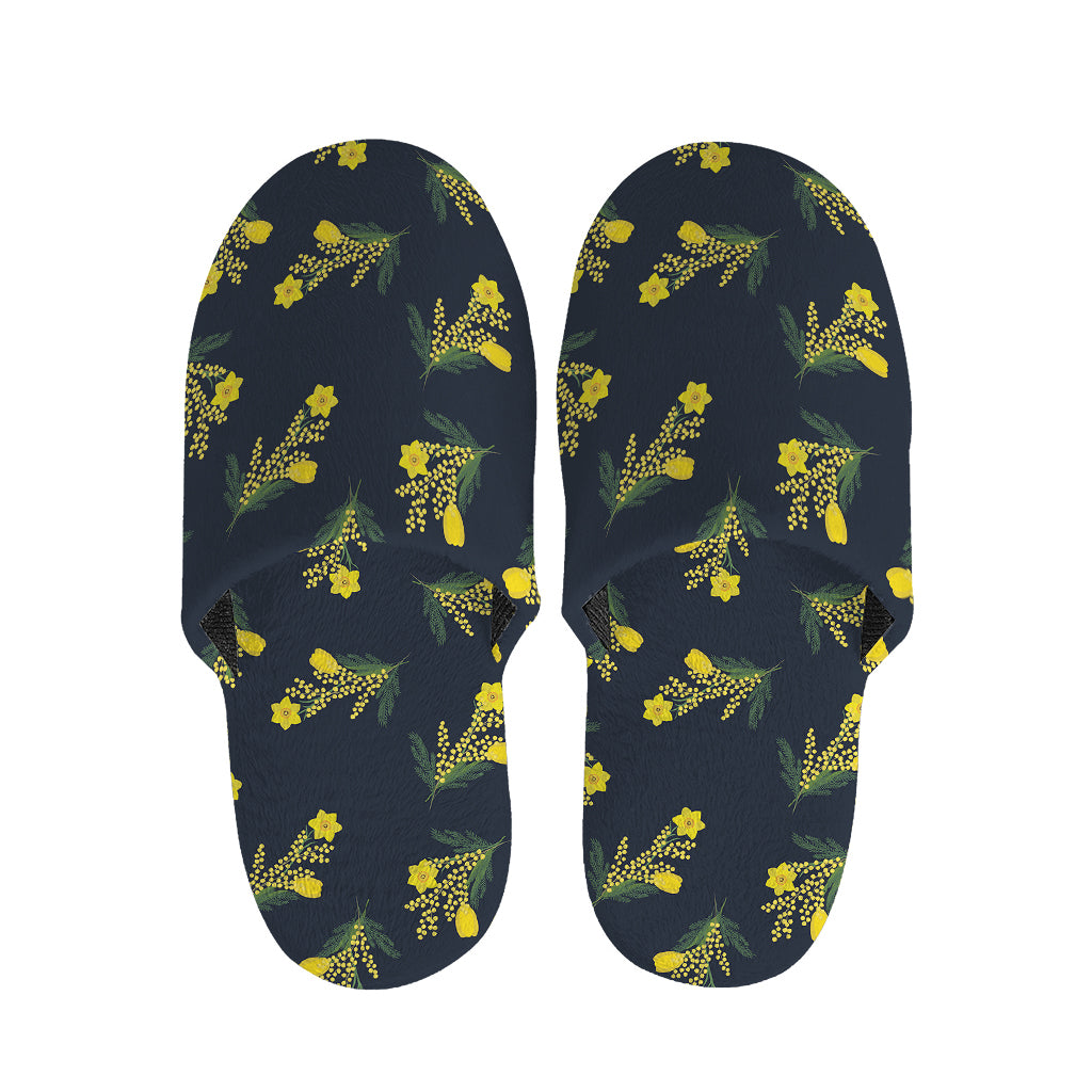 Spring Daffodil Flower Pattern Print Slippers