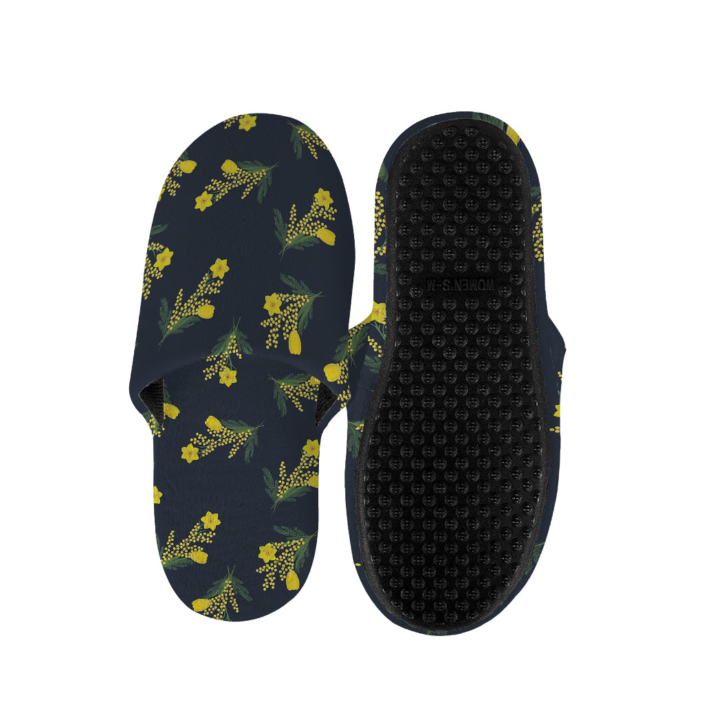Spring Daffodil Flower Pattern Print Slippers