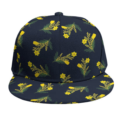 Spring Daffodil Flower Pattern Print Snapback Cap