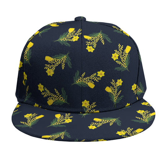 Spring Daffodil Flower Pattern Print Snapback Cap