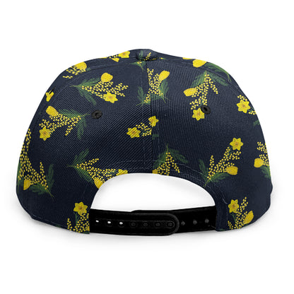 Spring Daffodil Flower Pattern Print Snapback Cap