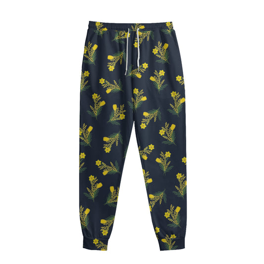 Spring Daffodil Flower Pattern Print Sweatpants