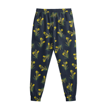 Spring Daffodil Flower Pattern Print Sweatpants