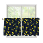 Spring Daffodil Flower Pattern Print Tier Curtains