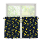Spring Daffodil Flower Pattern Print Tier Curtains
