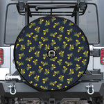 Spring Daffodil Flower Pattern Print Tire Cover With Camera Hole
