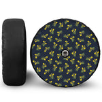 Spring Daffodil Flower Pattern Print Tire Cover With Camera Hole