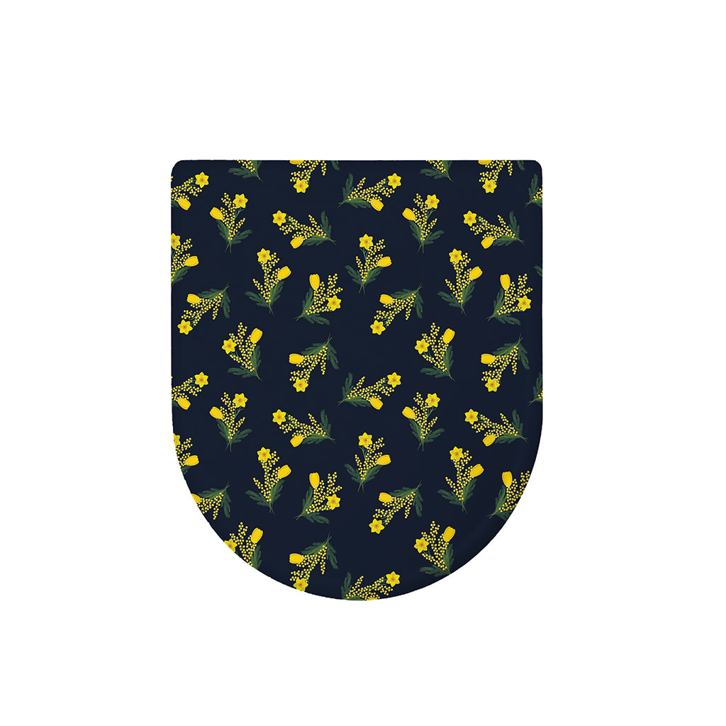 Spring Daffodil Flower Pattern Print Toilet Lid Cover