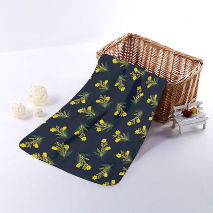 Spring Daffodil Flower Pattern Print Towel