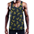 Spring Daffodil Flower Pattern Print Men's Workout Tank Top