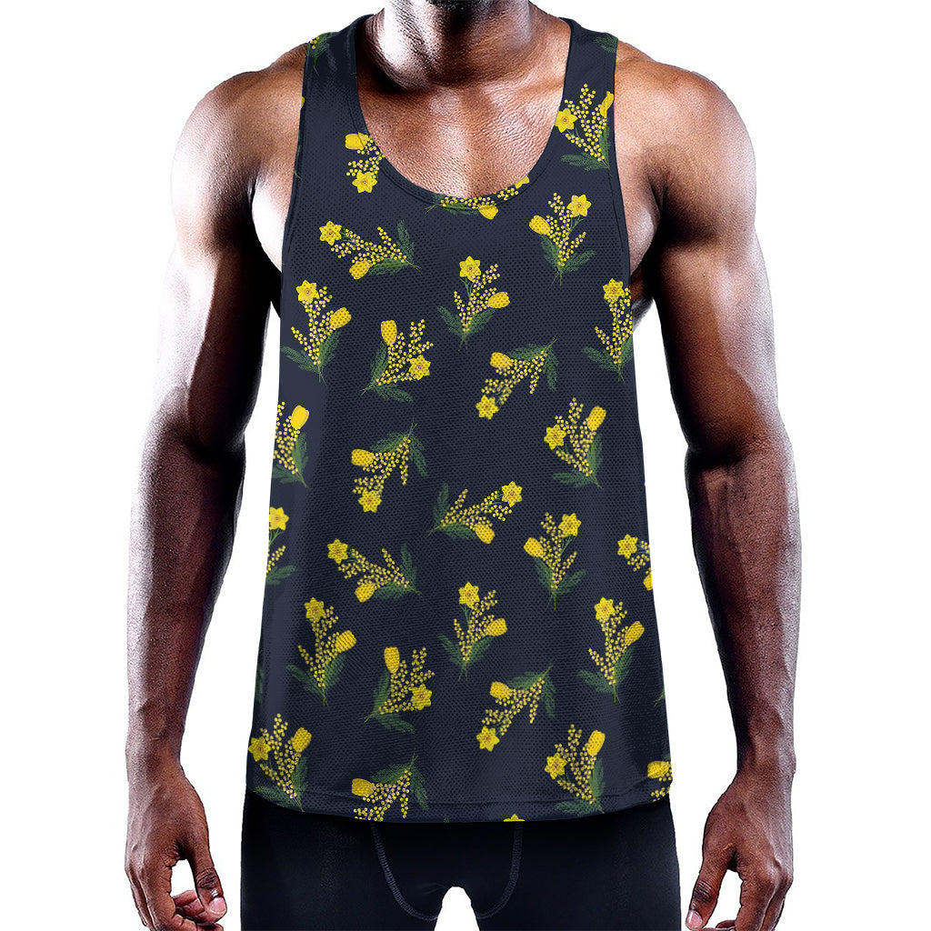 Spring Daffodil Flower Pattern Print Training Tank Top