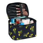 Spring Daffodil Flower Pattern Print Travel Makeup Bag