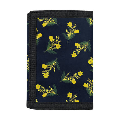 Spring Daffodil Flower Pattern Print Trifold Wallet