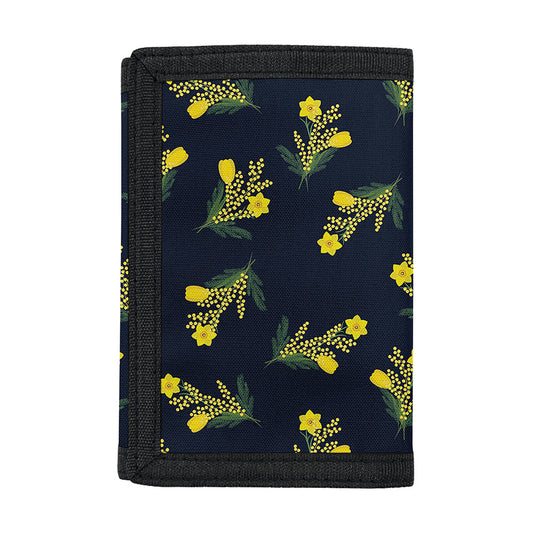 Spring Daffodil Flower Pattern Print Trifold Wallet