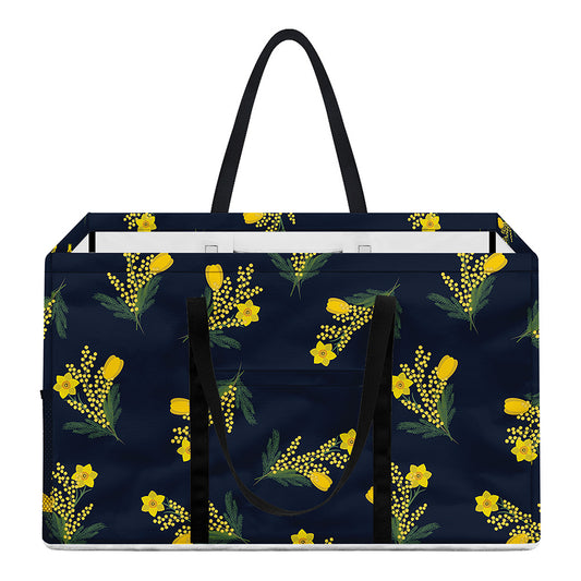 Spring Daffodil Flower Pattern Print Utility Tote Bag