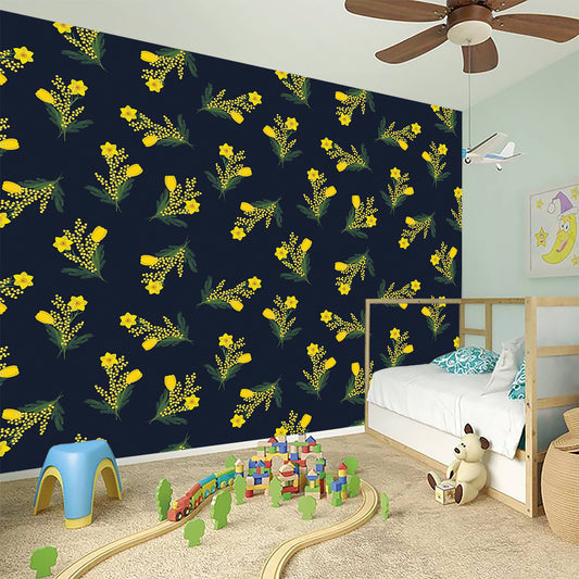 Spring Daffodil Flower Pattern Print Wall Sticker