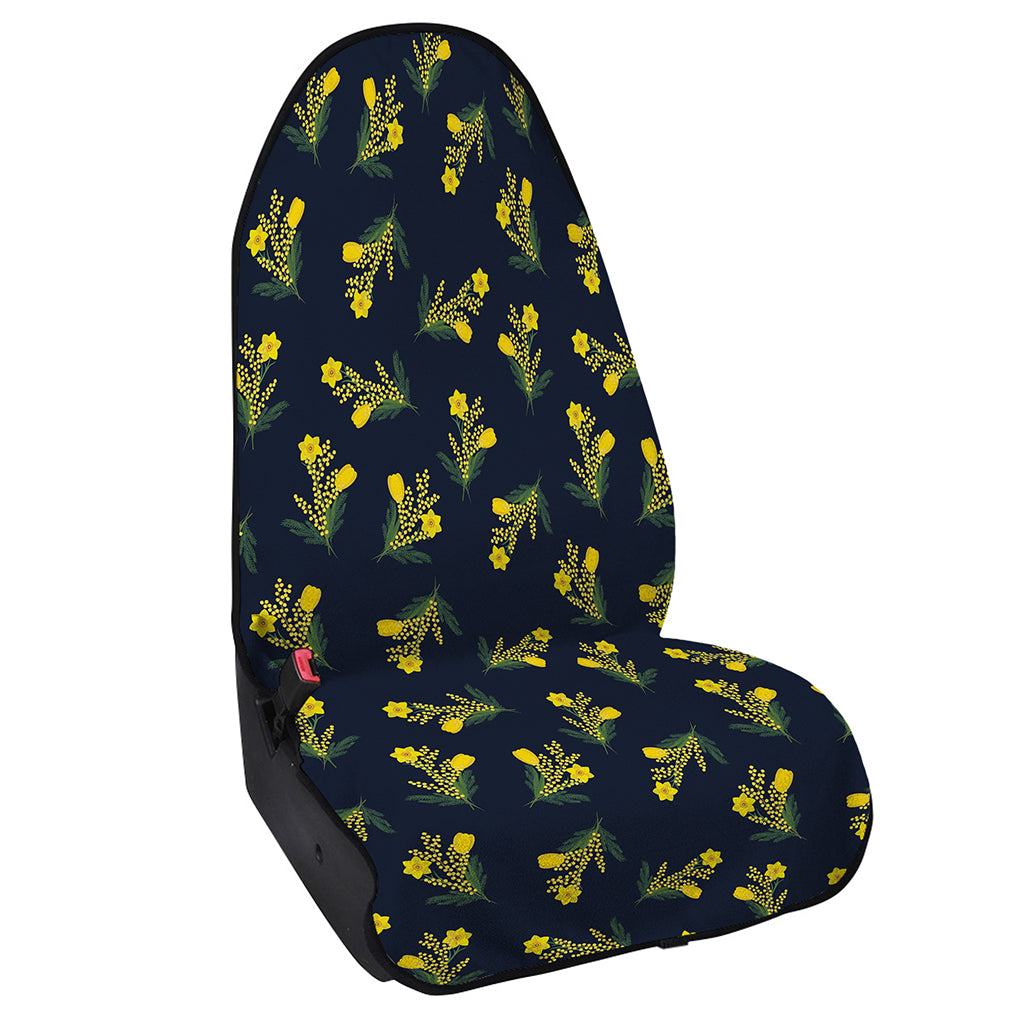 Spring Daffodil Flower Pattern Print Waterproof Car Seat Cover