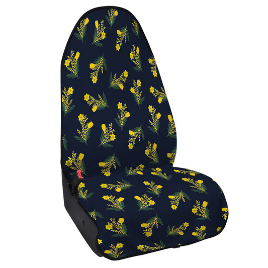 Spring Daffodil Flower Pattern Print Waterproof Car Seat Cover
