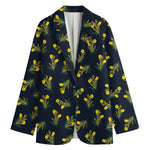 Spring Daffodil Flower Pattern Print Women's Blazer