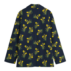 Spring Daffodil Flower Pattern Print Women's Blazer