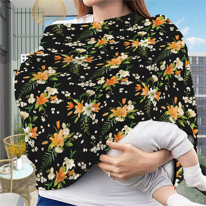 Spring Lily Flowers Pattern Print Baby Seat Cover