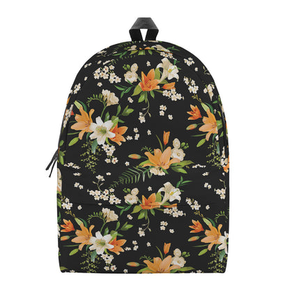 Spring Lily Flowers Pattern Print Backpack