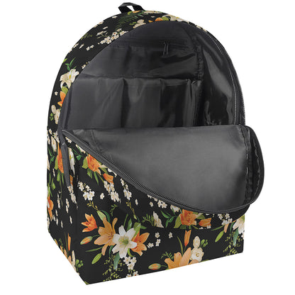 Spring Lily Flowers Pattern Print Backpack